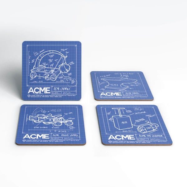 Looney Tunes ACME Blueprints Coaster Set