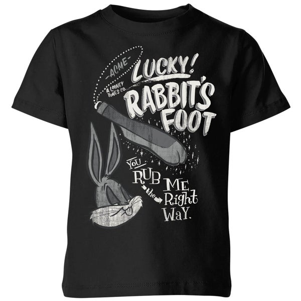 Looney Tunes ACME Lucky Rabbits Foot Kids' T-Shirt - Black