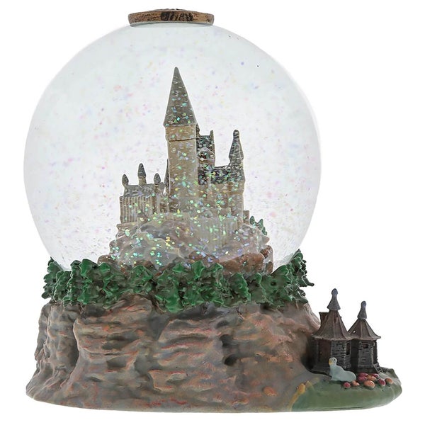 Boule à paillettes Château de Poudlard et hutte d’Hagrid (12 cm) – Le Monde magique d’Harry Potter