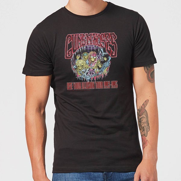 Guns N Roses Illusion Tour Men's T-Shirt - Black