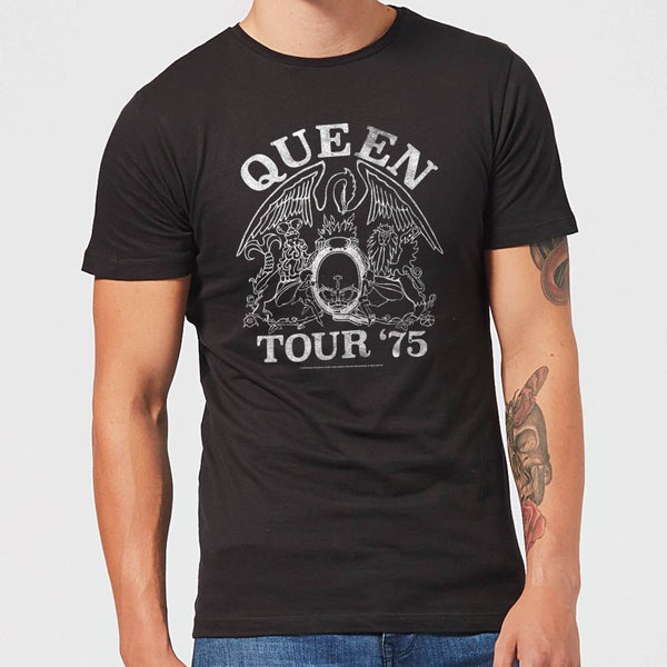 Queen Tour 75 Herren T-Shirt - Schwarz