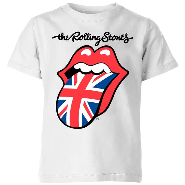 Rolling Stones UK Tongue Kinder T-Shirt - Weiß