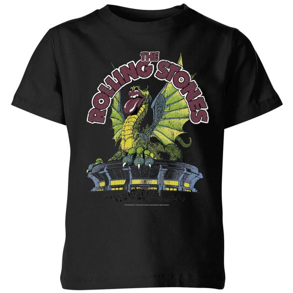 Rolling Stones Dragon Tongue Kinder T-Shirt - Schwarz