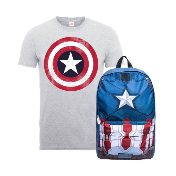 Lot Captain America : t-shirt + sac à dos