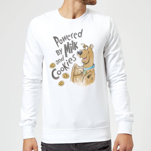 Scooby Doo Powered By Milk And Cookies Sweatshirt - White