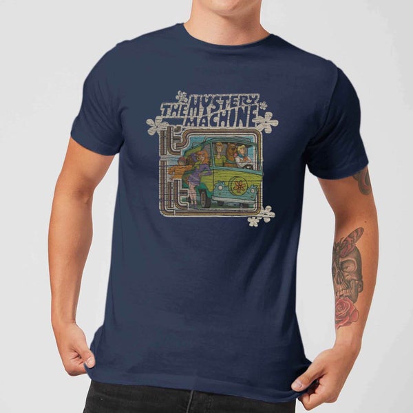 Scooby Doo Mystery Machine Psychedelic Men's T-Shirt - Navy
