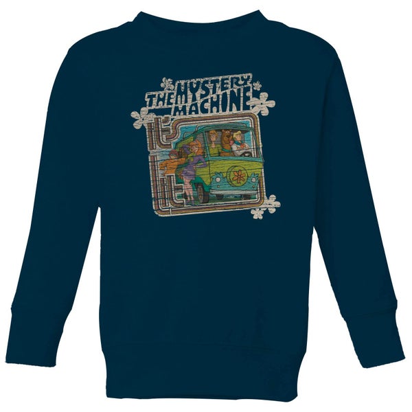 Scooby Doo Mystery Machine Psychedelic Kids' Sweatshirt - Navy