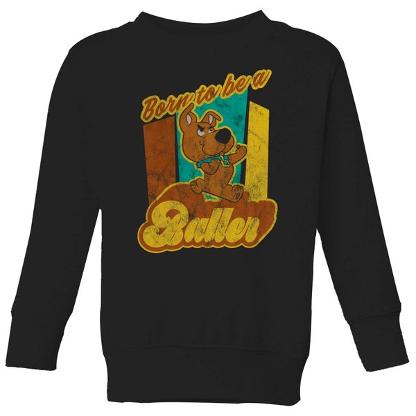 Scooby Doo Born To Be A Baller Kids' Sweatshirt - Black