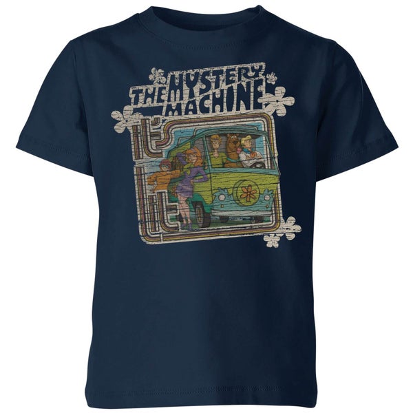 Scooby Doo Mystery Machine Psychedelic Kids' T-Shirt - Navy