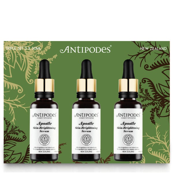 Antipodes Apostle Skin Brightening & Tone-Correcting Serum (Organic) Triple Pack 90ml (Worth £134.97)