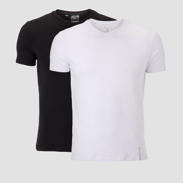 Luxe Classic V-Neck T-Shirt (2 Pack) - Black/White