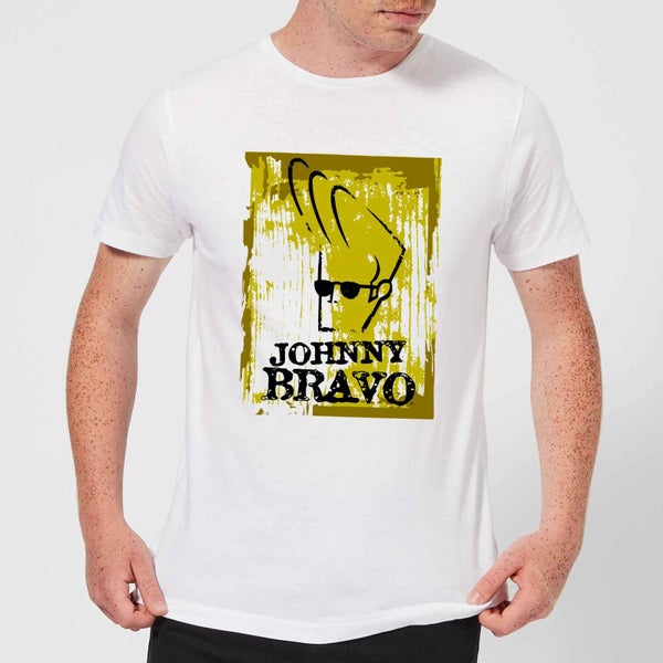 Johnny Bravo Distressed Men's T-Shirt - White