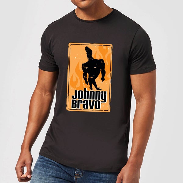 Johnny Bravo Fire Men's T-Shirt - Black