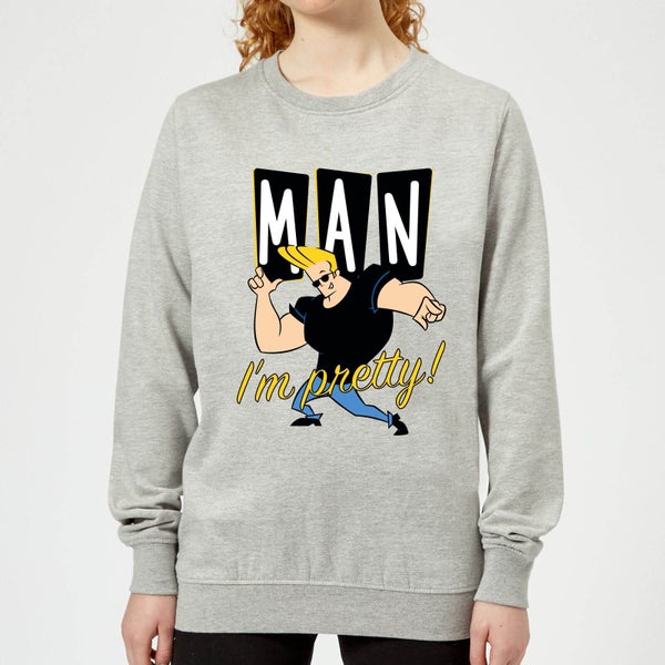 Johnny Bravo Man I'm Pretty Women's Sweatshirt - Grey