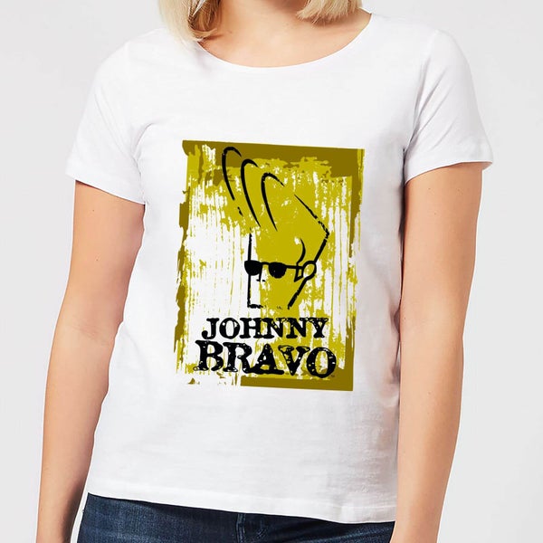 Johnny Bravo Distressed Women's T-Shirt - White