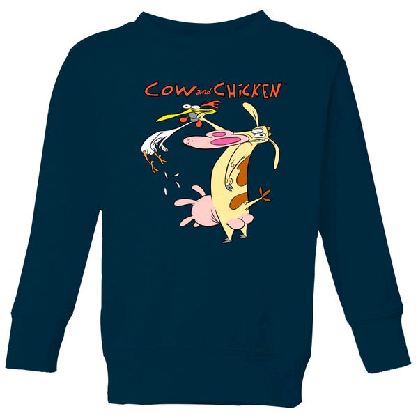 Cow and Chicken Characters Kids' Sweatshirt - Navy