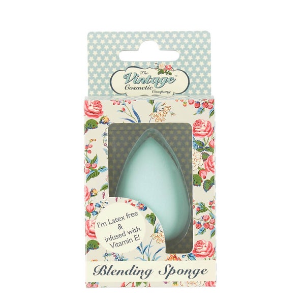 The Vintage Cosmetic Company Blending Sponge Infused with Vitamin E in Blue (Free Gift)