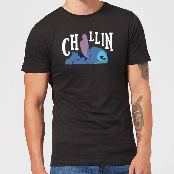 Disney Lilo And Stitch Chillin Men's T-Shirt - Black