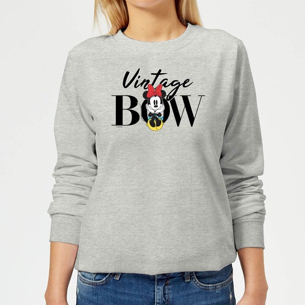 Disney Minnie Mouse Vintage Bow Women's Sweatshirt - Grey