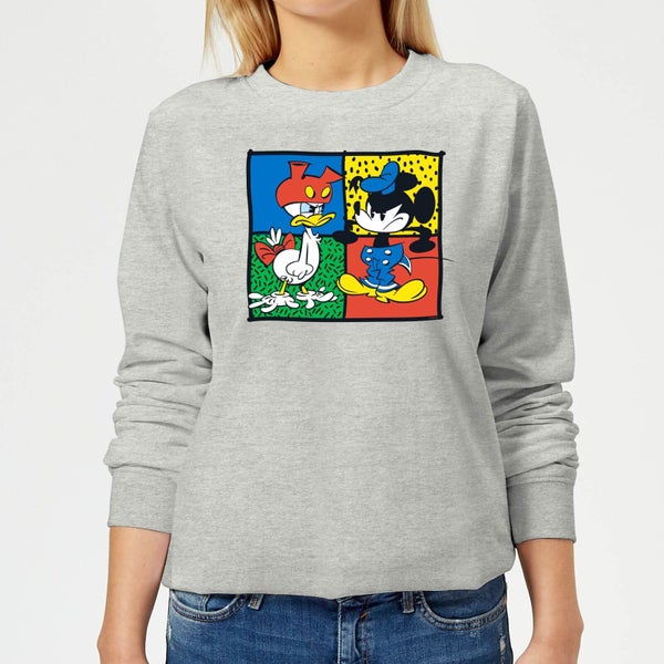 Disney Mickey And Donald Clothes Swap Women's Sweatshirt - Grey