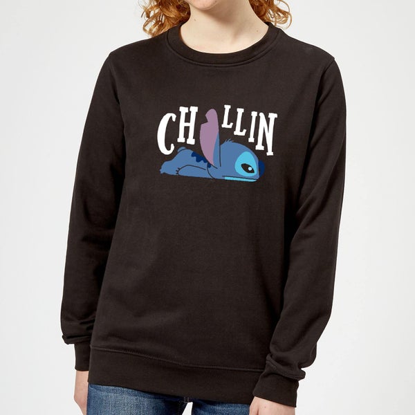Disney Lilo And Stitch Chillin Women's Sweatshirt - Black