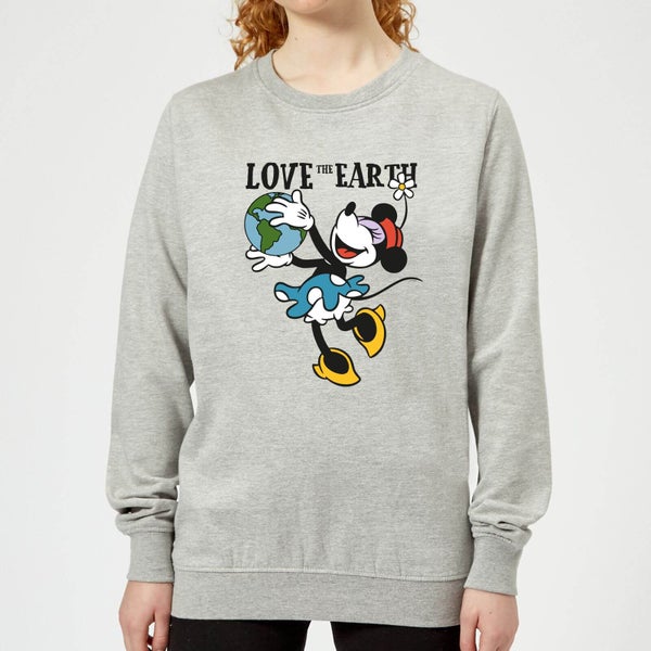 Disney Minnie Mouse Love The Earth Damen Sweatshirt - Grau