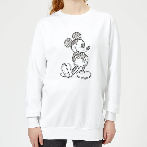 Disney Mickey Mouse Sketch Women's Sweatshirt - White