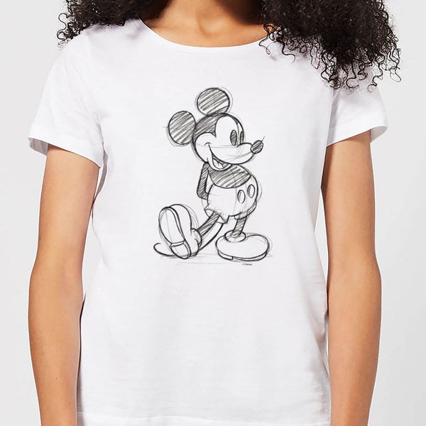 Disney Mickey Mouse Sketch Damen T-Shirt - Weiß