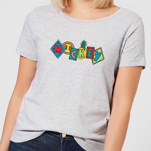 Disney Mickey Mouse Fruit Blocks dames t-shirt - Grijs