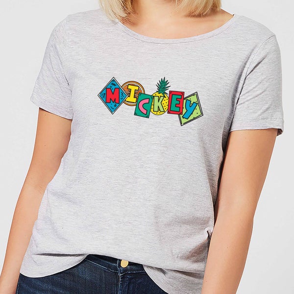 Disney Mickey Fruit Blocks Women's T-Shirt - Grey