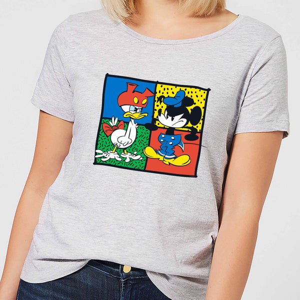 Disney Mickey And Donald Clothes Swap Damen T-Shirt - Grau