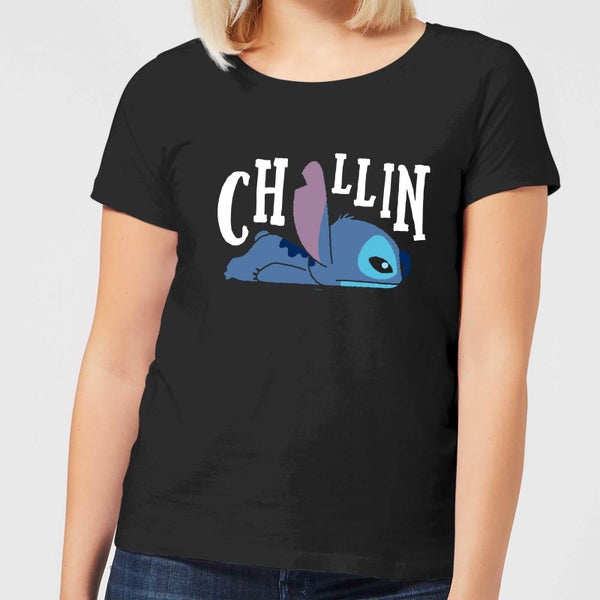 Disney Lilo And Stitch Chillin Damen T-Shirt - Schwarz