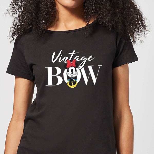 Disney Minnie Mouse Vintage Bow dames t-shirt - Zwart