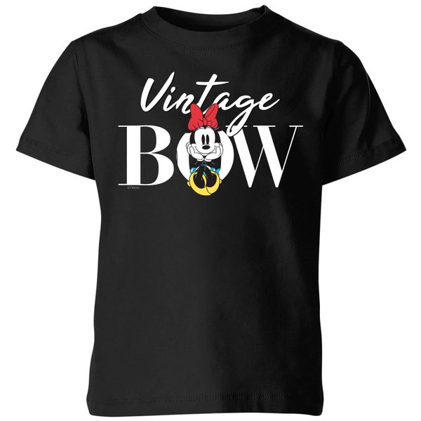 Disney Minnie Mouse Vintage Bow Kids' T-Shirt - Black