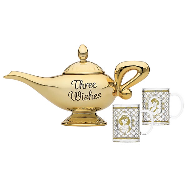 Disney Aladdin Lamp Tea Pot and Glasses Set