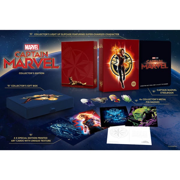 Captain Marvel 3D Zavvi exclusieve Collectors Editie Steelbook (inclusief 2D Blu-ray)