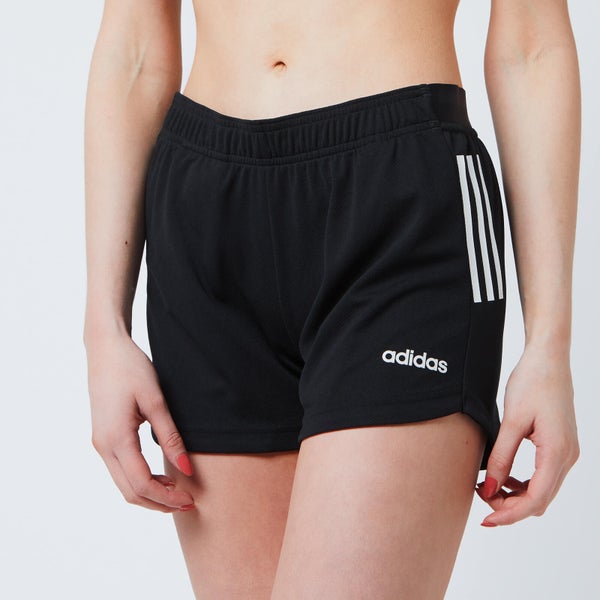 adidas Women's Design To Move 3 Stripe Shorts - Black/White