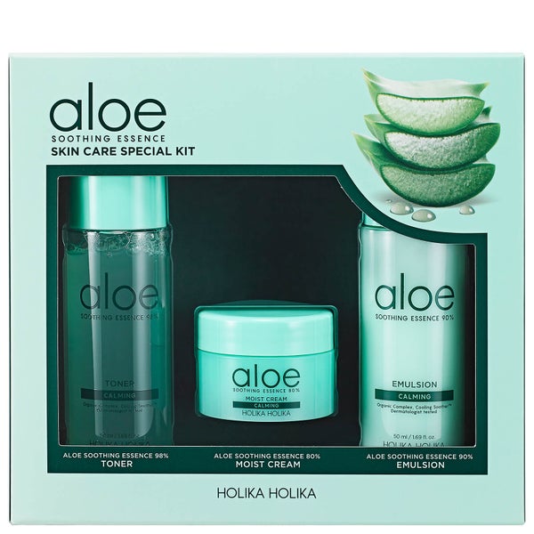 Holika Holika Aloe Soothing Essence Skin Care Special Kit (Worth $57)