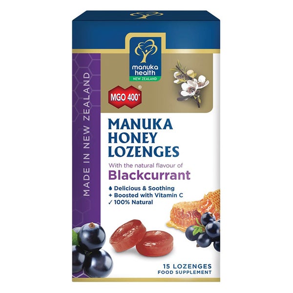 MGO 400+ Manuka Honey Lozenges with Blackcurrant - 15 Lozenges