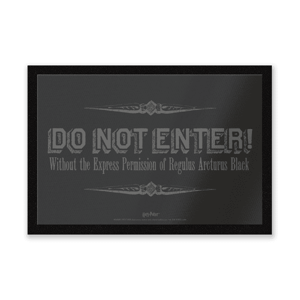Harry Potter Regulus Black Do Not Enter Entrance Mat