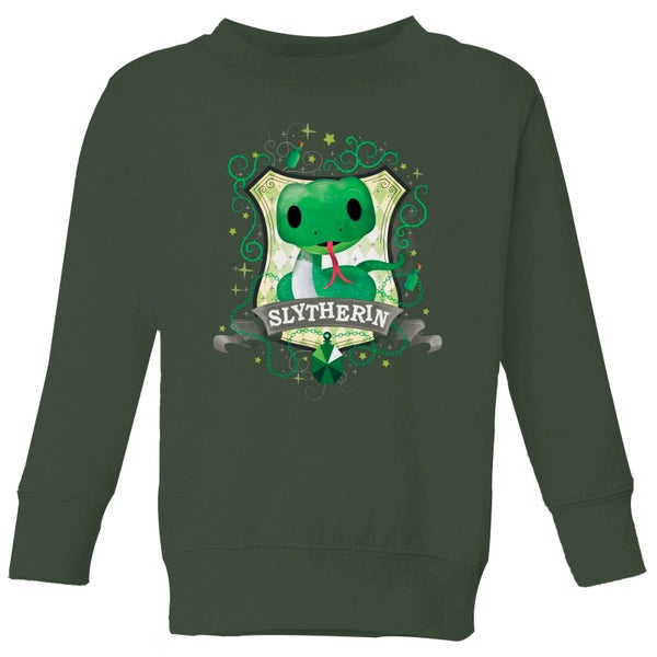 Harry Potter Kids Slytherin Crest Kids' Sweatshirt - Forest Green