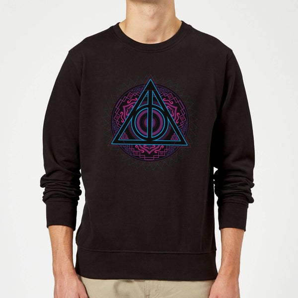 Harry Potter Deathly Hallows Neon Sweatshirt - Black