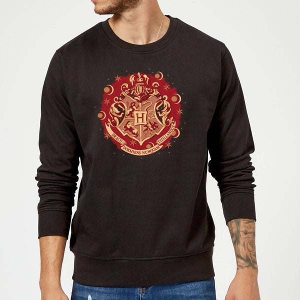 Harry Potter Hogwarts Christmas Crest Sweatshirt - Black