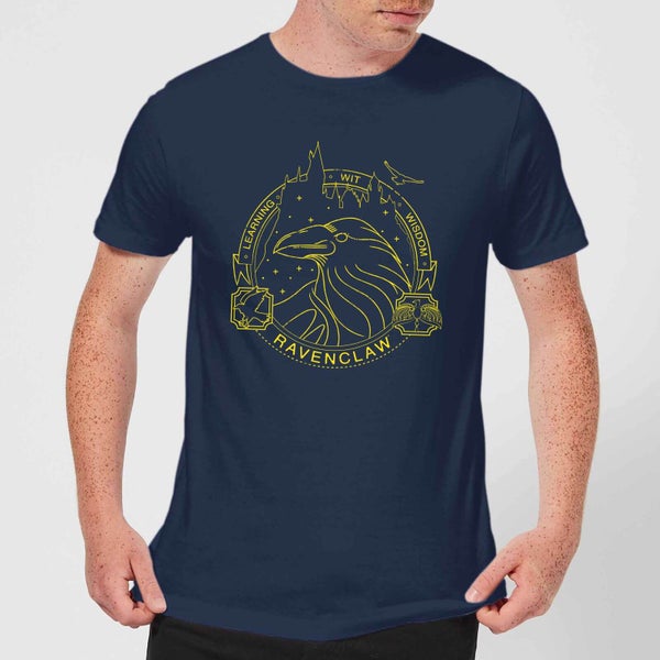 Harry Potter Ravenclaw Raven Badge Men's T-Shirt - Navy