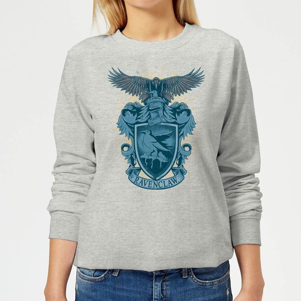 Harry Potter Ravenclaw Drawn Crest Women's Sweatshirt - Grey