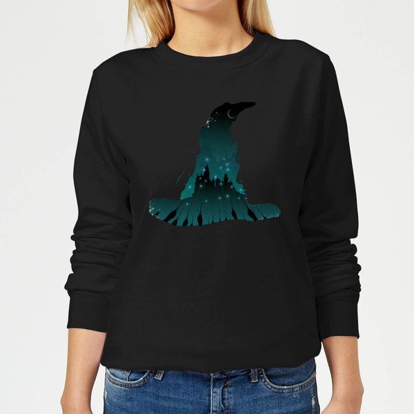 Harry Potter Sorting Hat Silhouette Women's Sweatshirt - Black