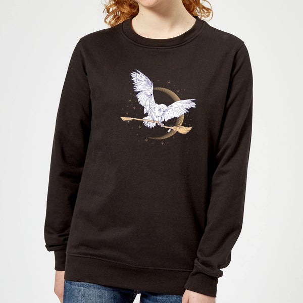 Harry Potter Hedwig Broom Women's Sweatshirt - Black