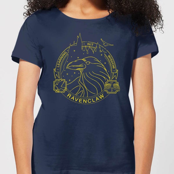 Harry Potter Ravenclaw Raven Badge Women's T-Shirt - Navy