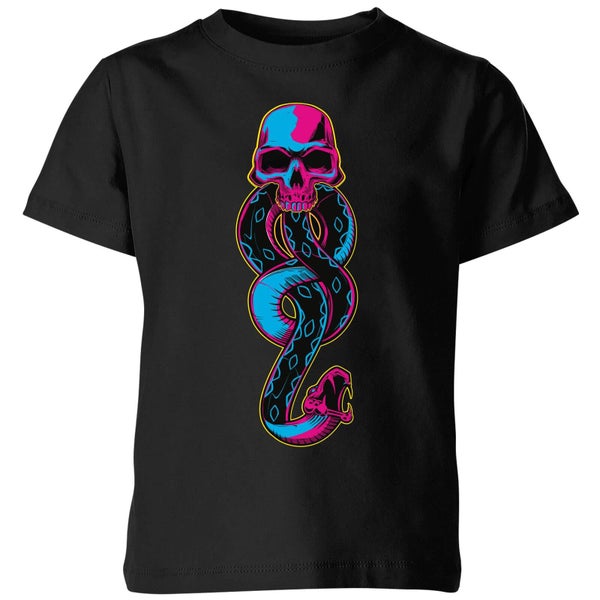 Harry Potter Dark Mark Neon Kids' T-Shirt - Black