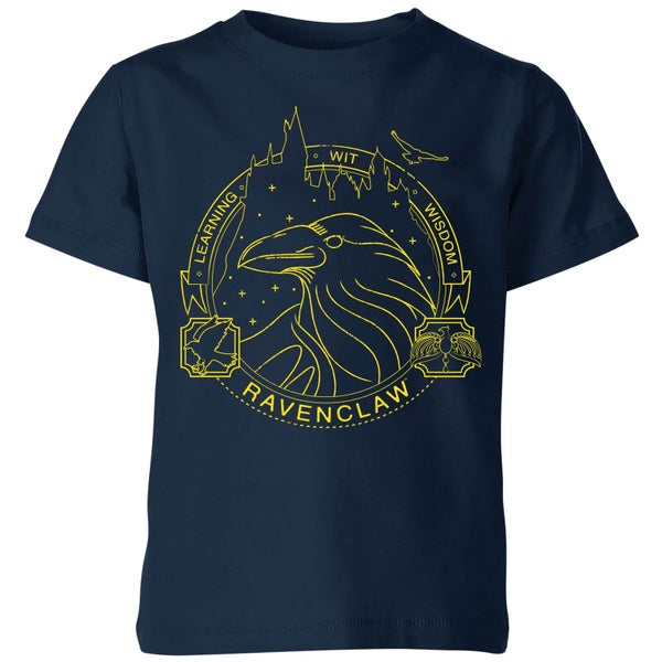 Harry Potter Ravenclaw Raven Badge Kids' T-Shirt - Navy